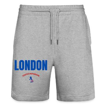 London – United Kingdom Urban Design - Stanley/Stella Trainer Unisex Organic Jogging Shorts - heather grey - Front - Nik (191cm) & Marisol (170cm)
