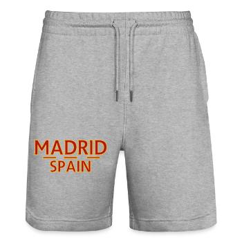 Madrid – Spain - Stanley/Stella Trainer Unisex Organic Jogging Shorts - heather grey - Front - Nik (191cm) & Marisol (170cm)