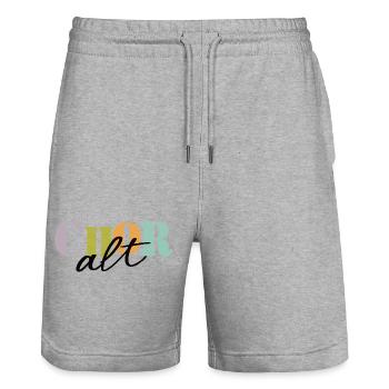 Chœur alto - Short de jogging bio TRAINER Stanley/Stella unisexe - gris chiné - Devant - Nik (191cm) & Marisol (170cm)