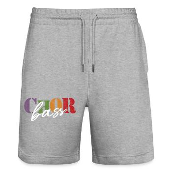 Basse de chœur - Short de jogging bio TRAINER Stanley/Stella unisexe - gris chiné - Devant - Nik (191cm) & Marisol (170cm)