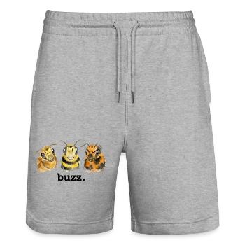 Bourdonnement des abeilles – Bourdonnement drôle pour les amateurs d’abeilles - Short de jogging bio TRAINER Stanley/Stella unisexe - gris chiné - Devant - Nik (191cm) & Marisol (170cm)