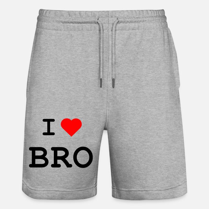 J’aime Bro - Ich liebe Bro - Short de jogging bio TRAINER Stanley/Stella unisexe - gris chiné