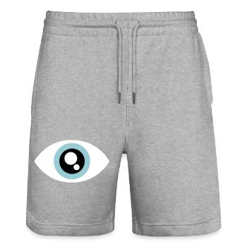 Aqua Eye Minimal Circle - Short de jogging bio TRAINER Stanley/Stella unisexe - gris chiné - Devant - Nik (191cm) & Marisol (170cm)