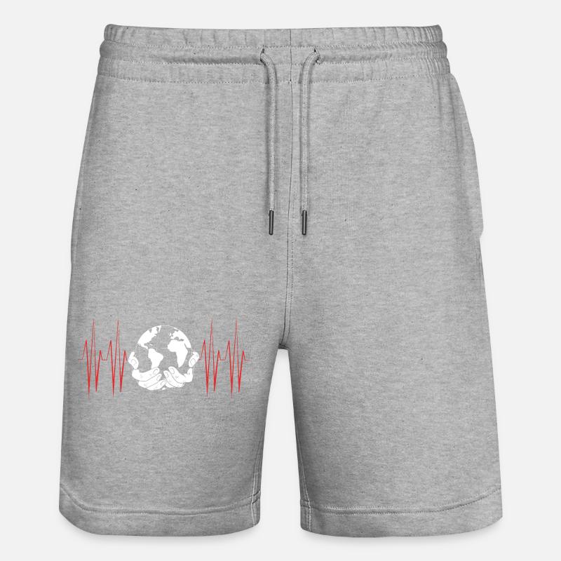 Climate change Environment Environmental protection - Stanley/Stella Trainer Unisex Organic Jogging Shorts - heather grey