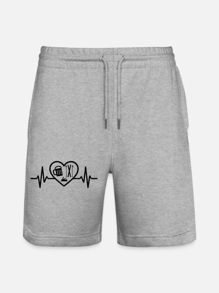 Herz Ski Bier - Stanley/Stella Unisex Bio Joggingshorts Trainer  - Grau meliert