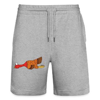 Drôle de cadeau nautique de Thanksgiving pour le chapeau de marin de dinde - Short de jogging bio TRAINER Stanley/Stella unisexe - gris chiné - Devant - Nik (191cm) & Marisol (170cm)