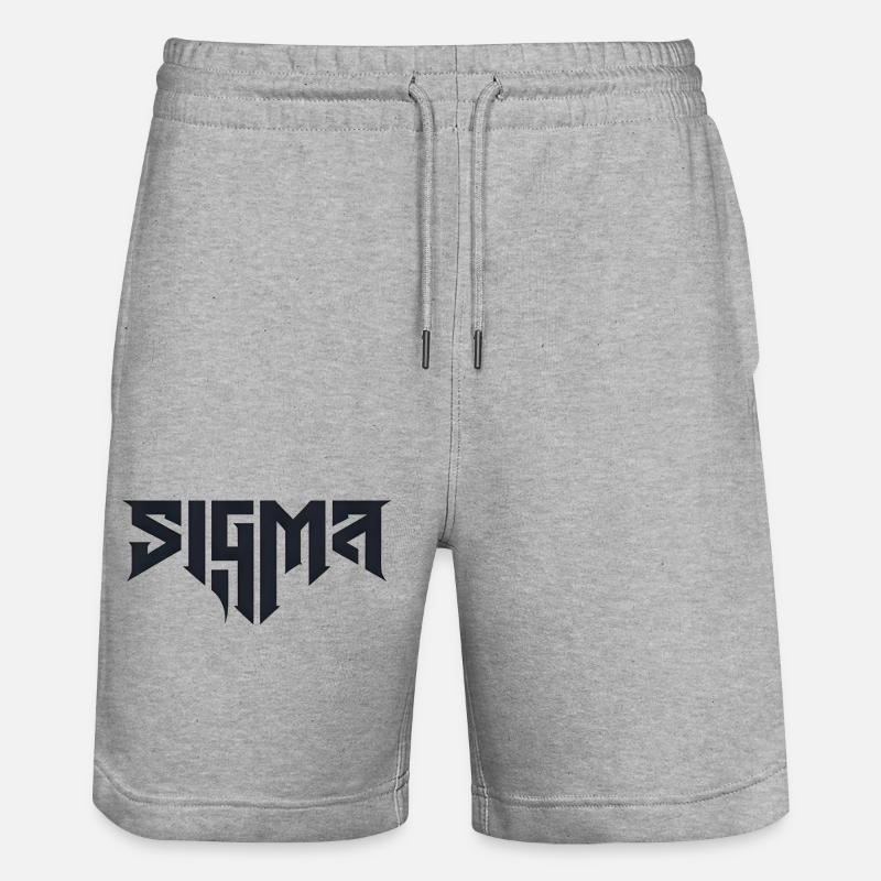 Sigma-Glyphen in schwieriger Typografie - Stanley/Stella Unisex Bio Joggingshorts Trainer - Grau meliert
