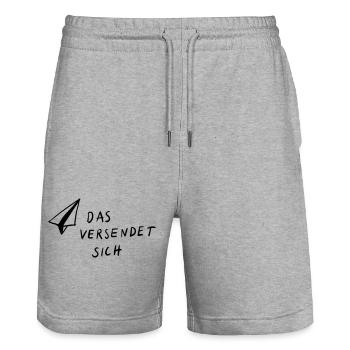 Das versendet sich - Stanley/Stella Unisex Bio Joggingshorts Trainer  - Grau meliert - Vorne - Nik (191cm) & Marisol (170cm)