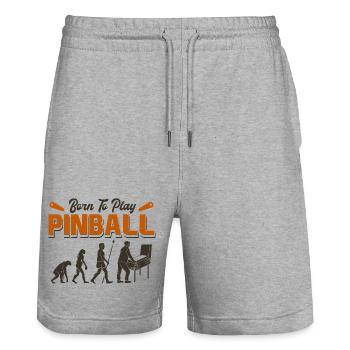 Evolution of Pinball - Funny Arcade Gamer Design - Stanley/Stella Unisex Bio Joggingshorts Trainer  - Grau meliert - Vorne - Nik (191cm) & Marisol (170cm)