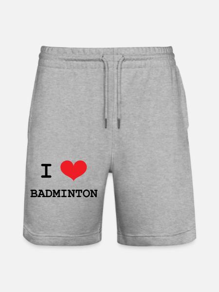 Badminton – Sport – Schläger - Stanley/Stella Unisex Bio Joggingshorts Trainer - Grau meliert