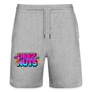 Deez Nuts - Funny Graffiti Colorful - Stanley/Stella Trainer Unisex Organic Jogging Shorts - heather grey - Front - Nik (191cm) & Marisol (170cm)