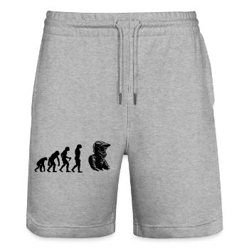 Statement für alle Motocross - Stanley/Stella Unisex Bio Joggingshorts Trainer  - Grau meliert - Vorne - Nik (191cm) & Marisol (170cm)