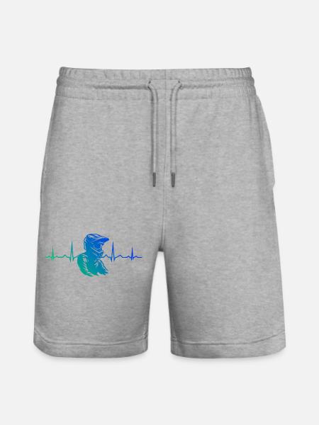 Iconisches Motocross Motiv - Stanley/Stella Unisex Bio Joggingshorts Trainer  - Grau meliert