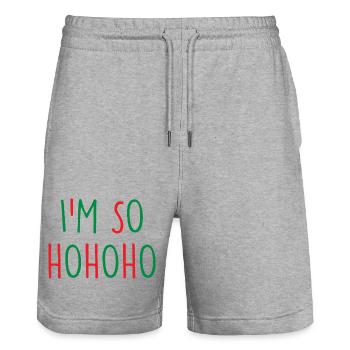 Christmas Weihnachten - Stanley/Stella Unisex Bio Joggingshorts Trainer  - Grau meliert - Vorne - Nik (191cm) & Marisol (170cm)