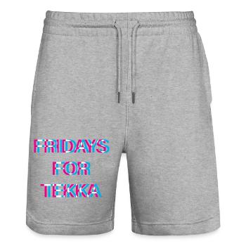 Hardtekk Tekk - Stanley/Stella Unisex Bio Joggingshorts Trainer  - Grau meliert - Vorne - Nik (191cm) & Marisol (170cm)