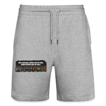 boeren_tshirt_new_landscape_NL - Stanley/Stella Trainer Unisex Organic Jogging Shorts - heather grey - Front - Nik (191cm) & Marisol (170cm)