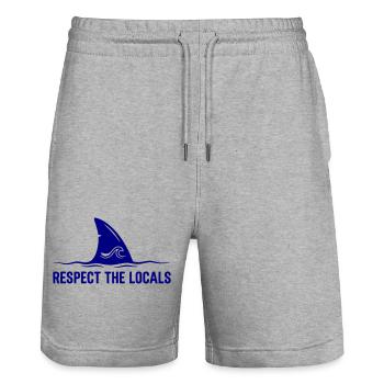 Respekt vor den Einheimischen – Shark and Waves - Stanley/Stella Unisex Bio Joggingshorts Trainer  - Grau meliert - Vorne - Nik (191cm) & Marisol (170cm)