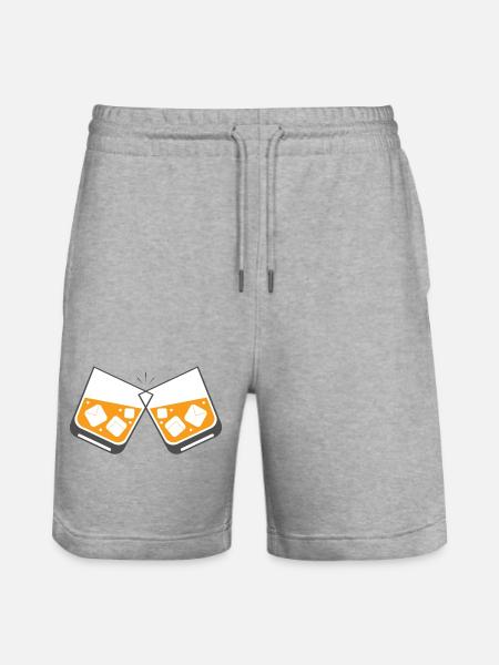 Tinkling Glasses of Friendship - Stanley/Stella Trainer Unisex Organic Jogging Shorts - heather grey