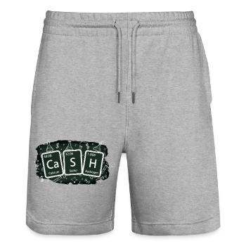 Cash Chemie Elemente Finance Money Investment - Stanley/Stella Unisex Bio Joggingshorts Trainer  - Grau meliert - Vorne - Nik (191cm) & Marisol (170cm)