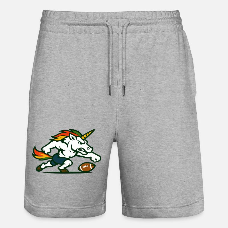 Flame Unicorn Blitz - Short de jogging bio TRAINER Stanley/Stella unisexe - gris chiné