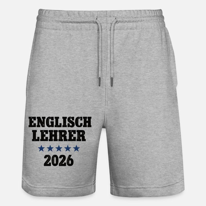 Professeur d’anglais 2026 École d’anglais - Short de jogging bio TRAINER Stanley/Stella unisexe - gris chiné