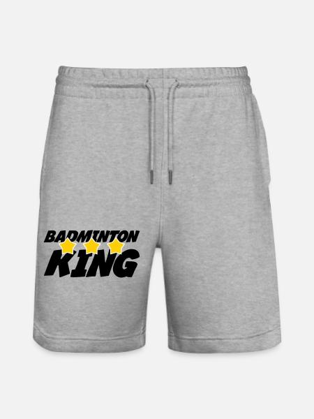 The King of Badminton - Stanley/Stella Trainer Unisex Organic Jogging Shorts - heather grey