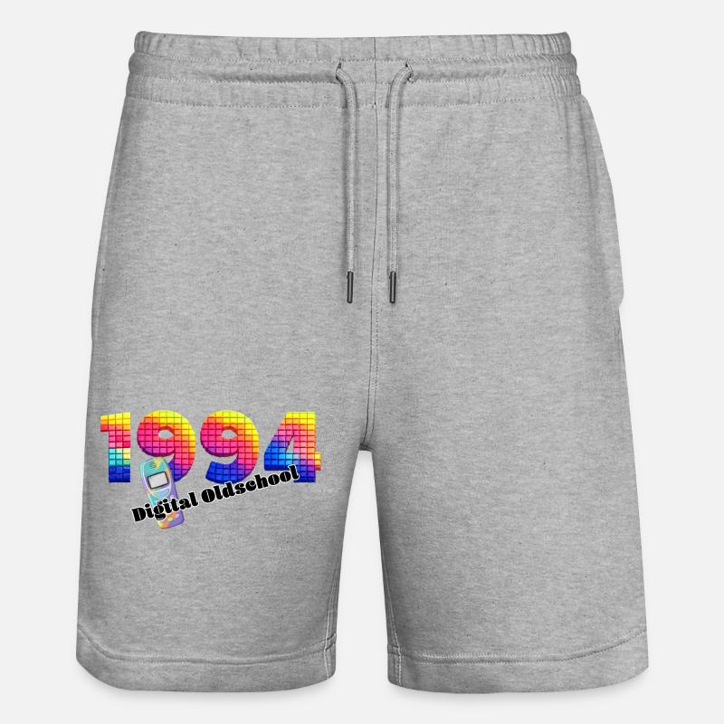 1994 – Frühe Digitale Ära - Stanley/Stella Unisex Bio Joggingshorts Trainer - Grau meliert
