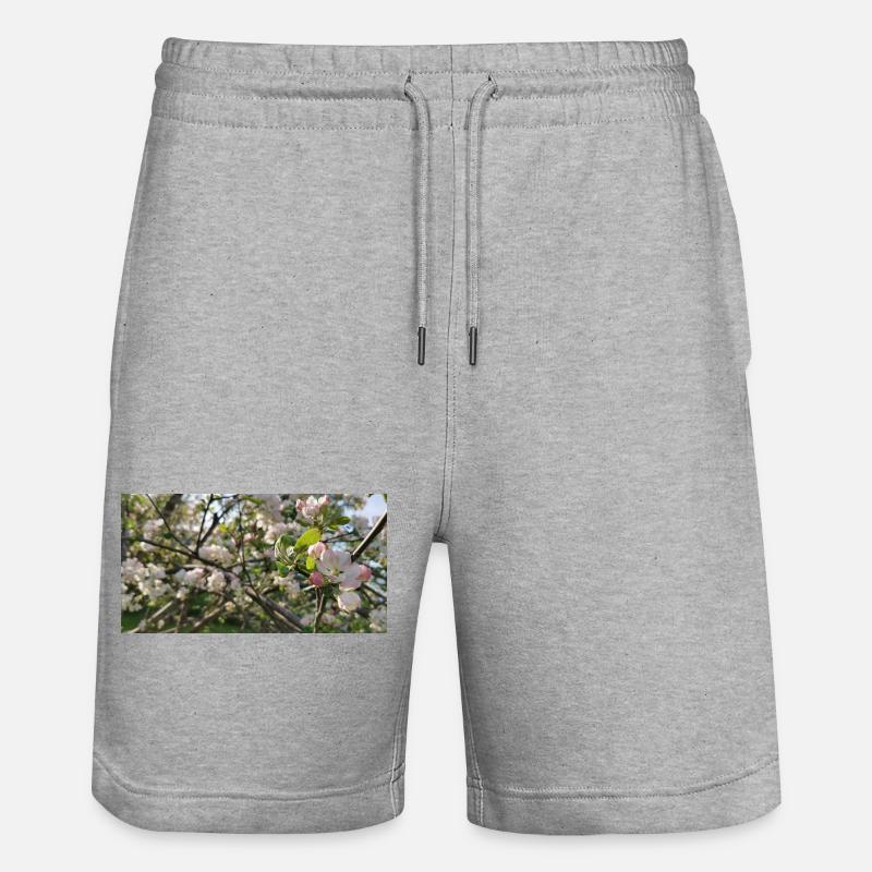 Branches de cerisier en fleurs Printemps - Short de jogging bio TRAINER Stanley/Stella unisexe - gris chiné