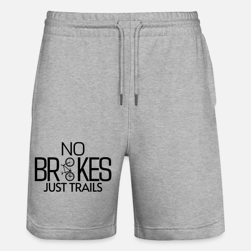 PAS DE FREINS, JUSTE DES SENTIERS - Short de jogging bio TRAINER Stanley/Stella unisexe - gris chiné