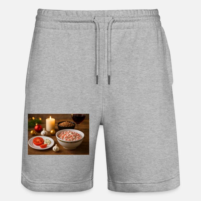 Salade tomate à l’ail et gretschka - Short de jogging bio TRAINER Stanley/Stella unisexe - gris chiné