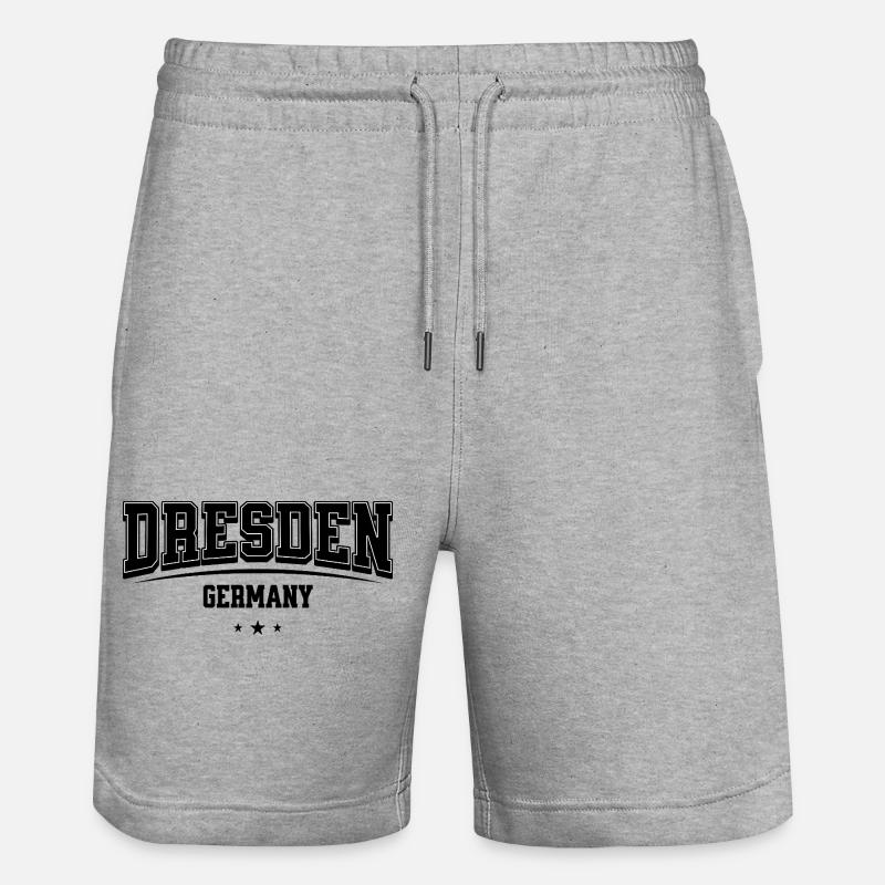 Lettrage à Dresde, Allemagne - Short de jogging bio TRAINER Stanley/Stella unisexe - gris chiné