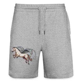 PEGASUS - animals - Short de jogging bio TRAINER Stanley/Stella unisexe - gris chiné - Devant - Nik (191cm) & Marisol (170cm)