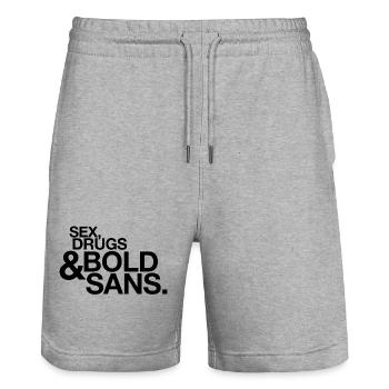 Sexe Drogues Sans Typographie Dire un nerd - Short de jogging bio TRAINER Stanley/Stella unisexe - gris chiné - Devant - Nik (191cm) & Marisol (170cm)