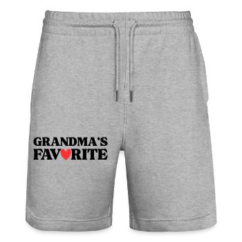 Grandma's Favorite Cute Family for Little - Stanley/Stella Trainer Unisex Organic Jogging Shorts - heather grey - Front - Nik (191cm) & Marisol (170cm)