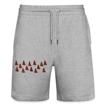 Tartanbäume - Stanley/Stella Unisex Bio Joggingshorts Trainer  - Grau meliert - Vorne - Nik (191cm) & Marisol (170cm)