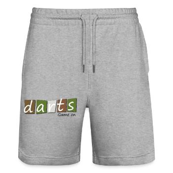 Dart,Darts Natur - Stanley/Stella Unisex Bio Joggingshorts Trainer  - Grau meliert - Vorne - Nik (191cm) & Marisol (170cm)
