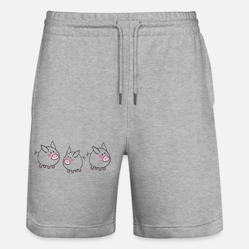 Cochon chanceux - Short de jogging bio TRAINER Stanley/Stella unisexe - gris chiné