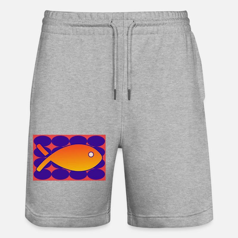 POISSON. SARDINE. POISSON D'AVRIL. MER. OCÉAN - Short de jogging bio TRAINER Stanley/Stella unisexe - gris chiné