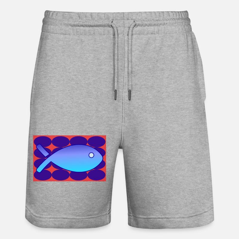 POISSON. SARDINE. POISSON D'AVRIL. MER. OCÉAN - Short de jogging bio TRAINER Stanley/Stella unisexe - gris chiné