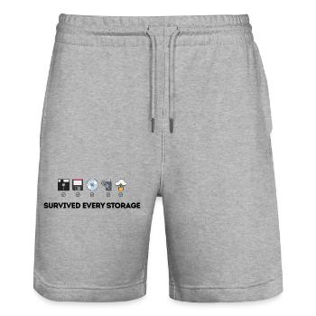 Entwicklung der Datenspeicherung – Tech-Ikonen - Stanley/Stella Unisex Bio Joggingshorts Trainer  - Grau meliert - Vorne - Nik (191cm) & Marisol (170cm)