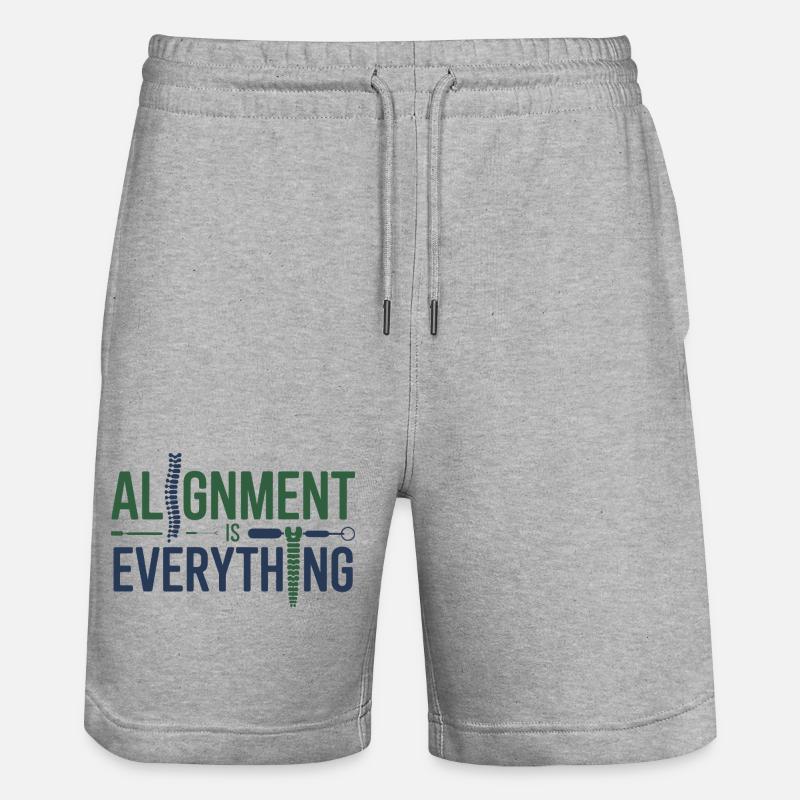 Chiropractor Alignment Is Everything Professional  - Stanley/Stella Trainer Unisex Organic Jogging Shorts - heather grey