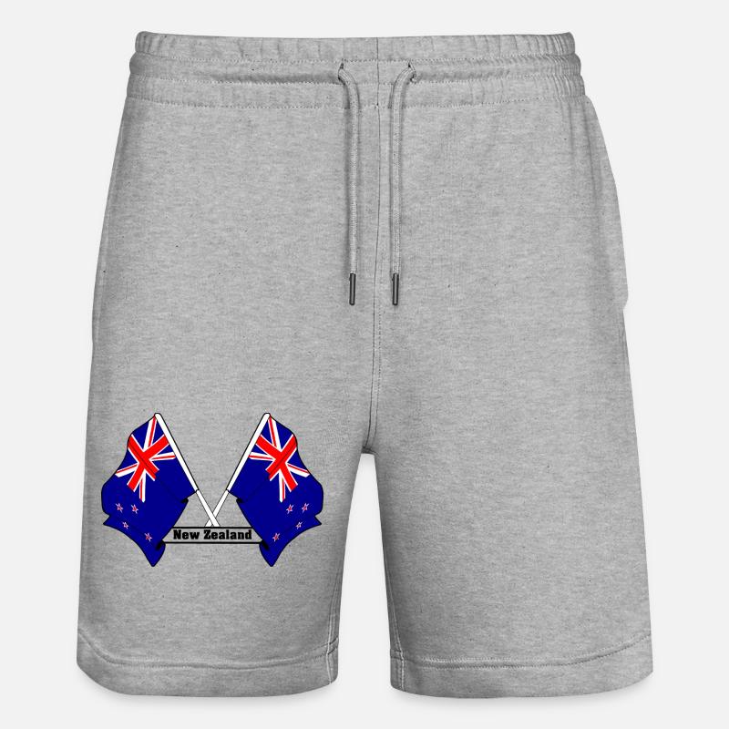 Drapeau néo-zélandais - Short de jogging bio TRAINER Stanley/Stella unisexe - gris chiné