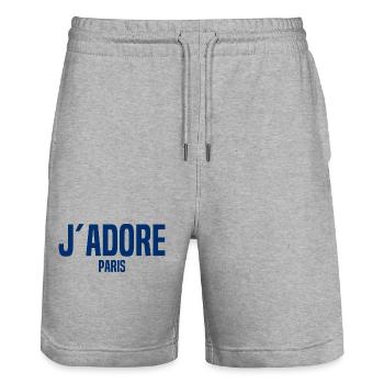 J´Adore Paris - I love Paris - France - Frankreich - Stanley/Stella Trainer Unisex Organic Jogging Shorts - heather grey - Front - Nik (191cm) & Marisol (170cm)
