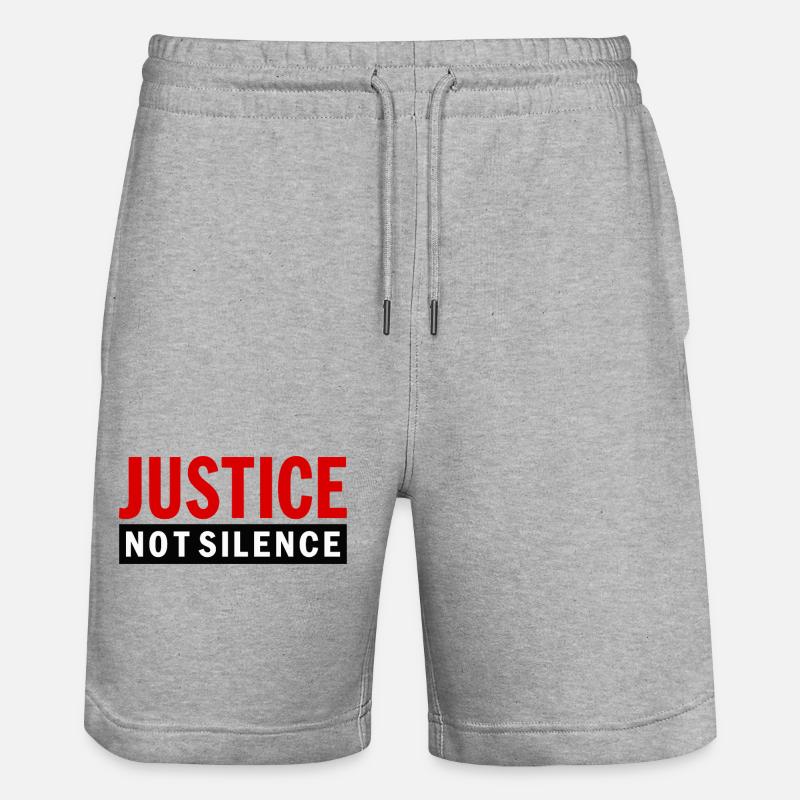 Justice Not Silence Déclaration de Gerechtigkeit - Short de jogging bio TRAINER Stanley/Stella unisexe - gris chiné