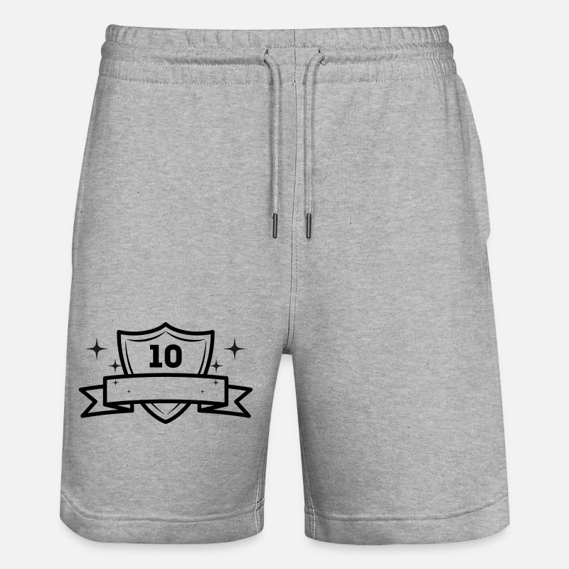 Cadeau du 10e anniversaire - Short de jogging bio TRAINER Stanley/Stella unisexe - gris chiné