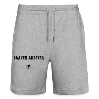 Seed worshippers - for all bread lovers - Stanley/Stella Trainer Unisex Organic Jogging Shorts - heather grey - Front - Nik (191cm) & Marisol (170cm)
