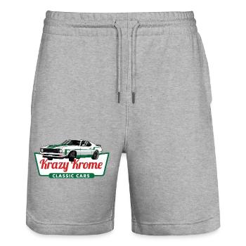Krazy Krome Classic Car Drift Culture Muskelkraft - Stanley/Stella Unisex Bio Joggingshorts Trainer  - Grau meliert - Vorne - Nik (191cm) & Marisol (170cm)