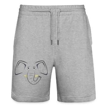 Lazy Elephant Face DIY-Kostüm für Kinder und Erwachsene - Stanley/Stella Unisex Bio Joggingshorts Trainer  - Grau meliert - Vorne - Nik (191cm) & Marisol (170cm)