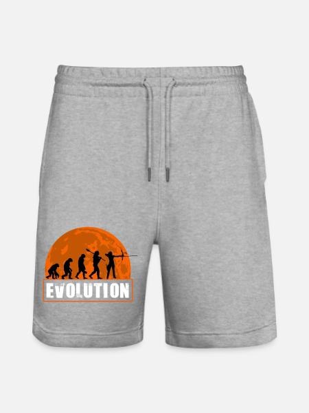 Archery Evolution Hunter Silhouette Retro Vintage - Stanley/Stella Trainer Unisex Organic Jogging Shorts - heather grey