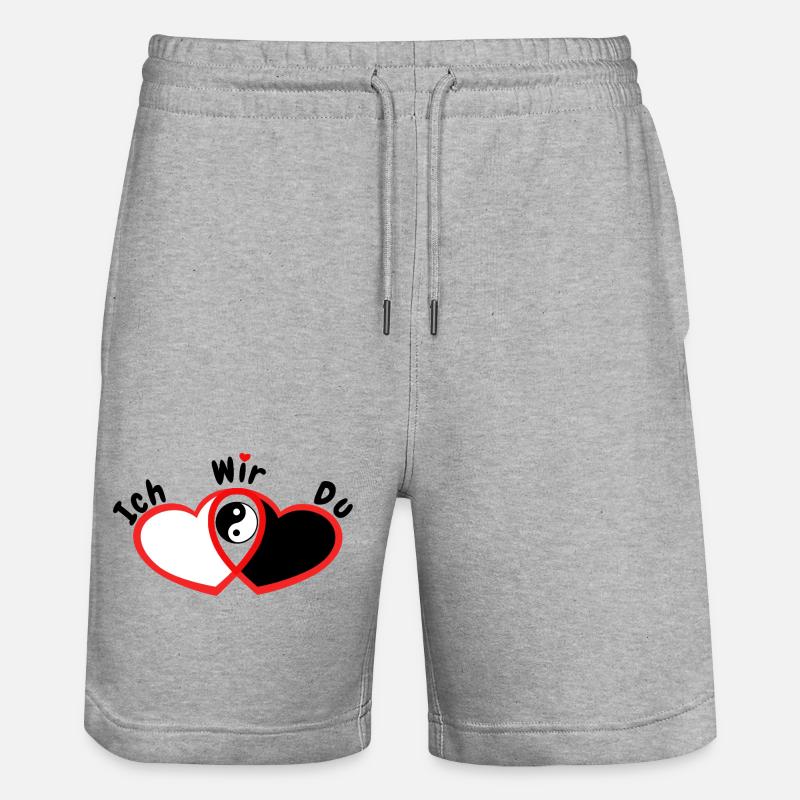 Couple amoureux Relation amour - Short de jogging bio TRAINER Stanley/Stella unisexe - gris chiné